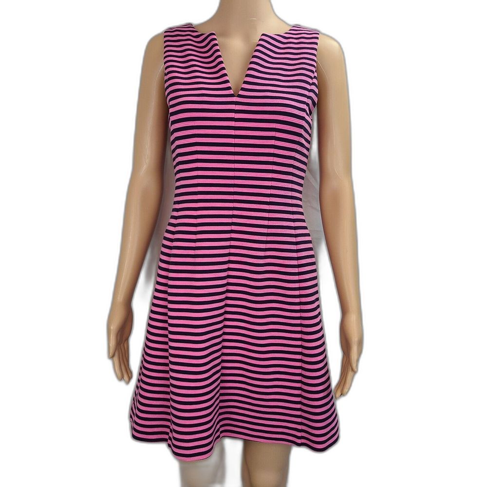 New LILLY PULITZER Brielle Pink & Navy Striped Mini Dress Women's (XS)--$188